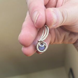 Sterling Silver Wire Wrapped Grape Agate Pendant